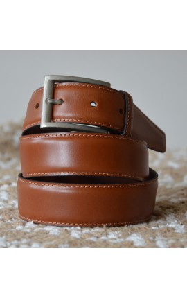 Ceint. MARRON surpiqûre beige
