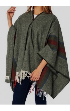 Poncho Mérinos Norteno GRIS VERT