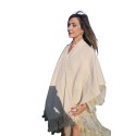 Poncho UNIDO BORDADO Crema